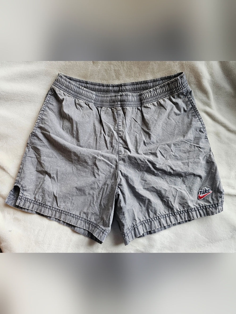 Nike Men’s Gray Stonewash Athletic Shorts w/ Embroidered Swoosh
